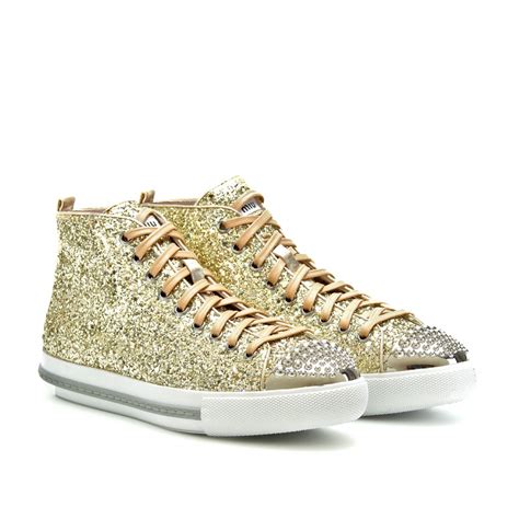 miu miu glitter sneakers|mi miu prada sneakers.